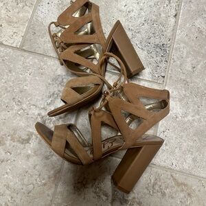 Sam Edelman Yardley Suede Lace Up Block Heels - Size 6